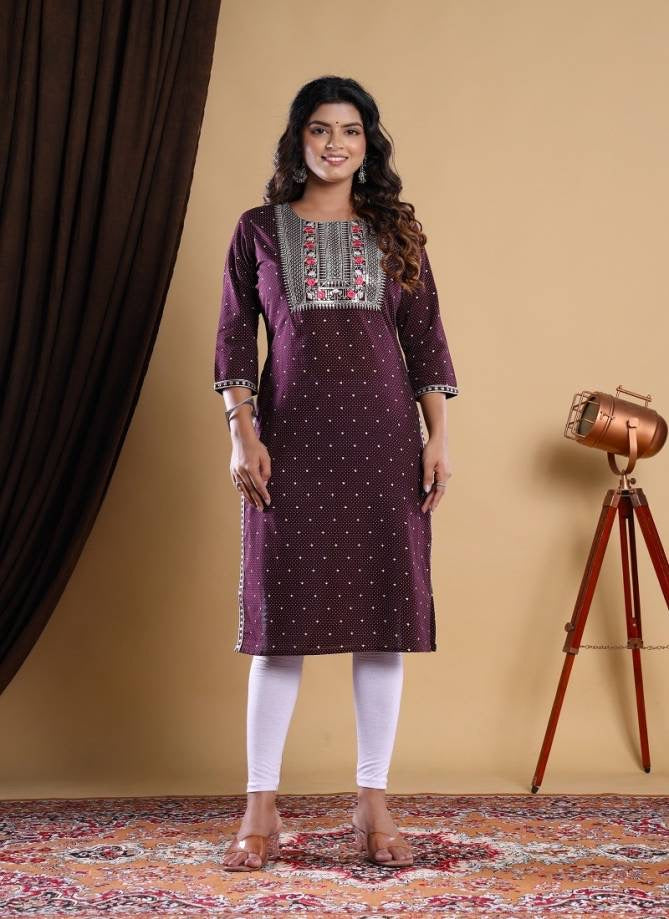 Rayon Embroidered Casual Daily Wear Kurti