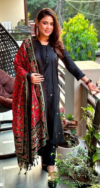 Black Cotton with Embroidery Work Set Perfect for Your Wardrobe