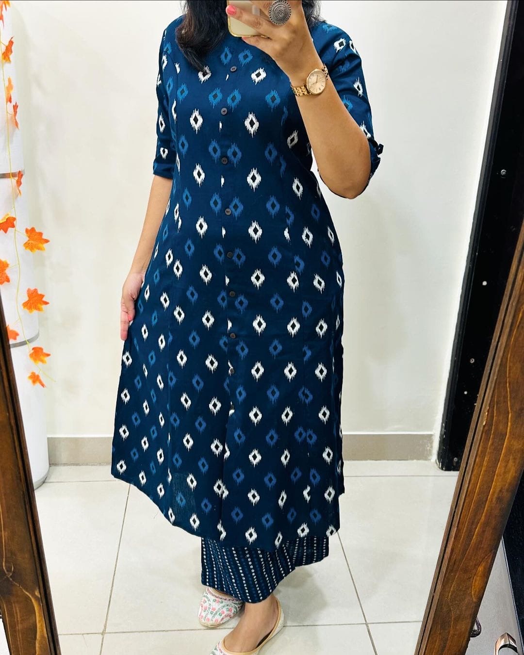 Blue & Playful Print Kurti Set