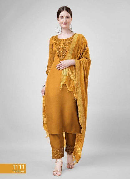 Cotton Blend With Embroidery Kurti Bottom With Dupatta