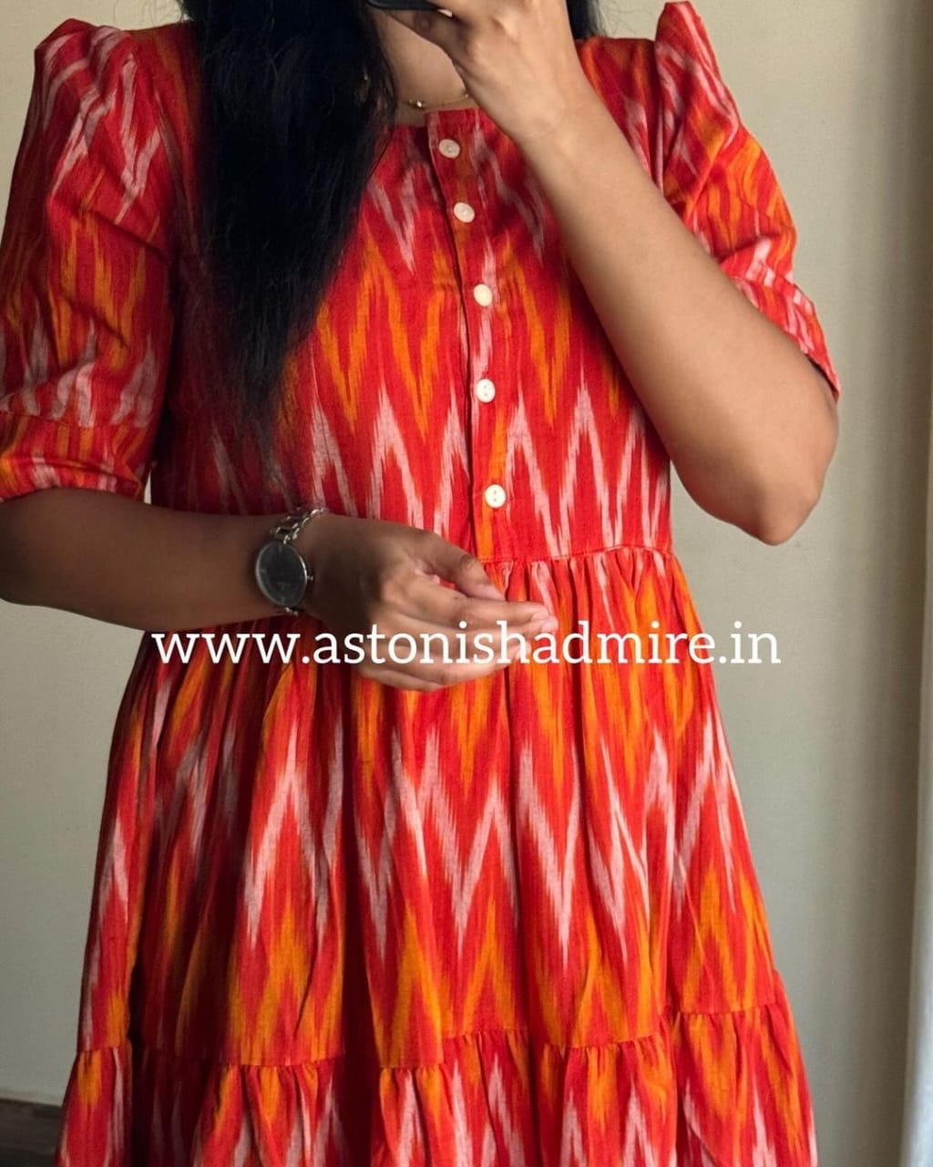 Beautiful Printed cotton middi Gown dress