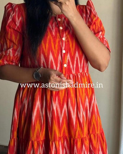 Beautiful Printed cotton middi Gown dress