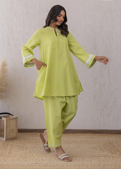 Premium Cotton Top Including Beautiful Potly Button Work