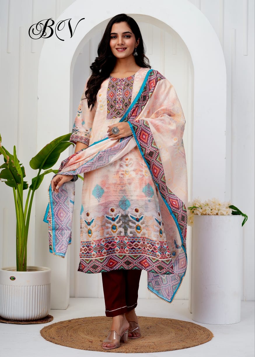 JAMBO EMBROIDERY WITH SEQUENCE WORK 3 PIECE SET