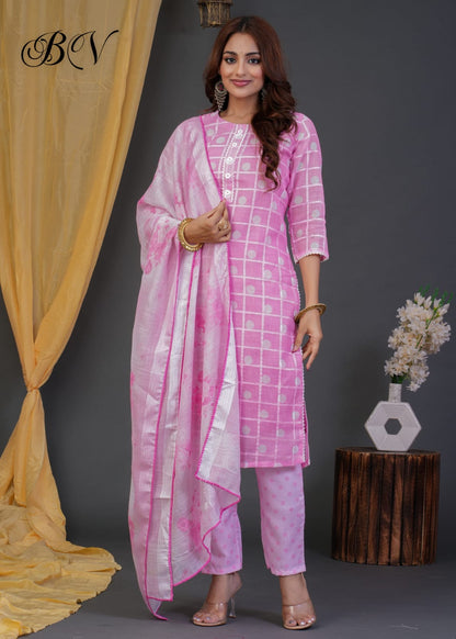 LINEN COTTON WITH LINING SUIT SET