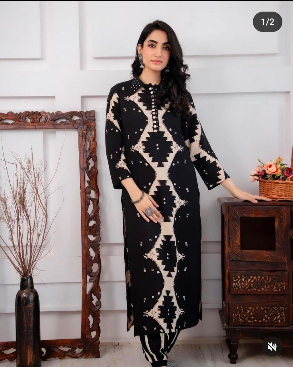 Amazing Printed Soft Reyon Kurta Co-ord Set