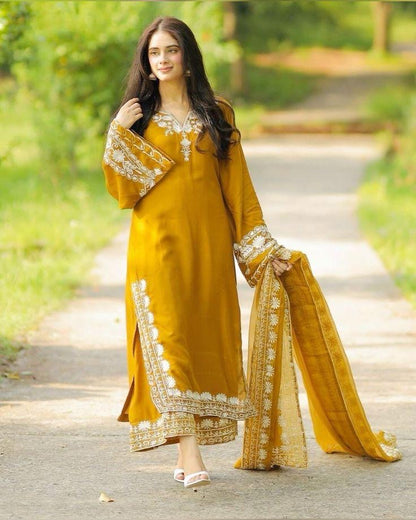 Beautiful Cotton Dress
(Kurta+Pant+ Dupatta)