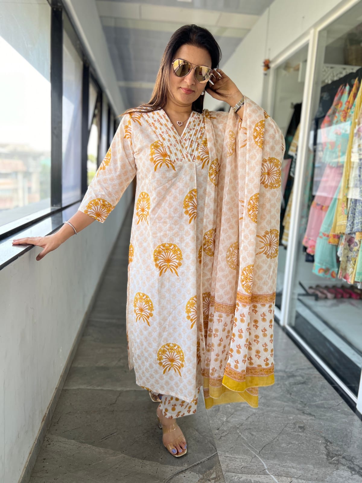 Cotton Kurti with Pant and Dupatta