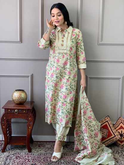 Afgani Style Pants With Kurta & Dupatta