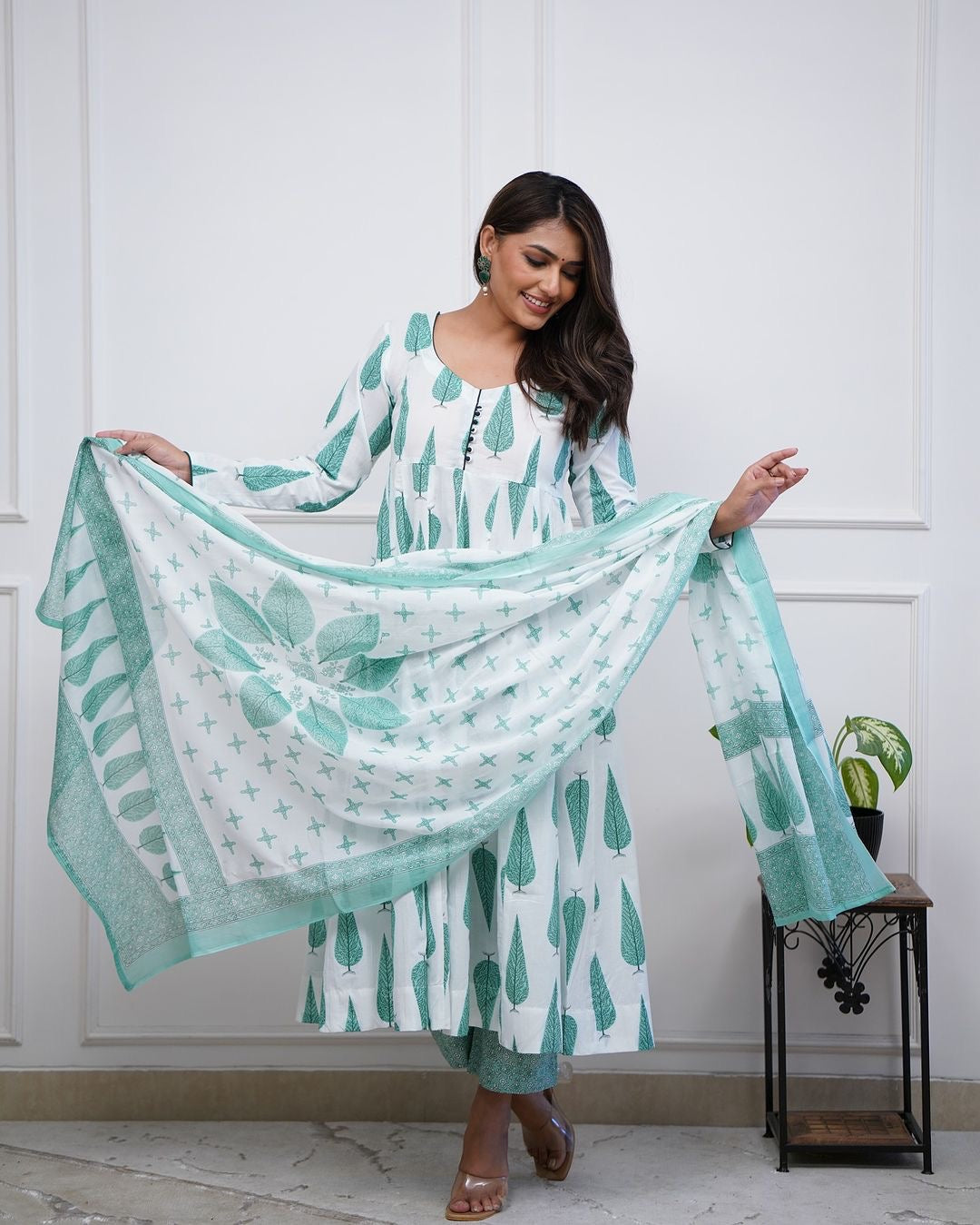 Trending Cotton Suit set in Printed New design kurta Pant with Dupatta