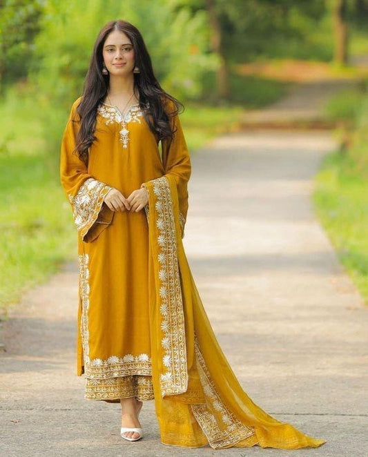 Beautiful Cotton Dress
(Kurta+Pant+ Dupatta)