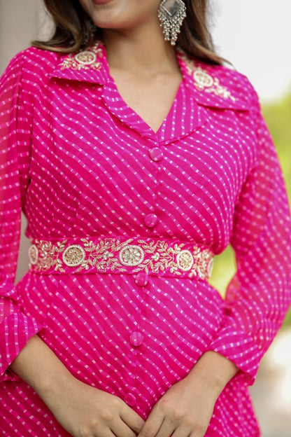 Pure Georgette kurti with pant.