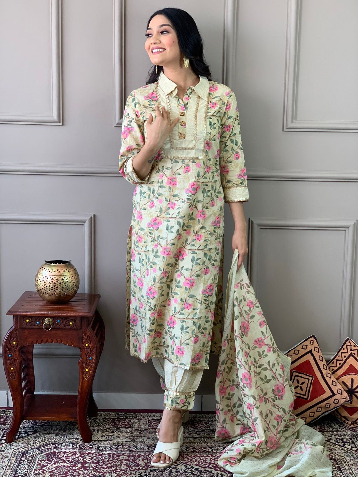 Afgani Style Pants With Kurta & Dupatta