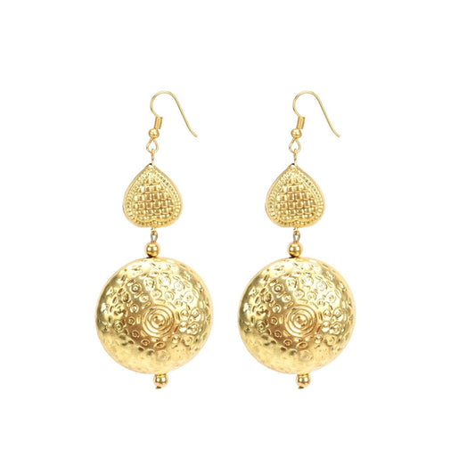 Gold Plated Hook Dangler Hanging Earrings-Golden