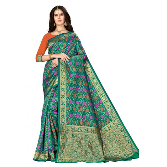 Banarasi silk Saree with Blouse (Multi, 5-6mtr)