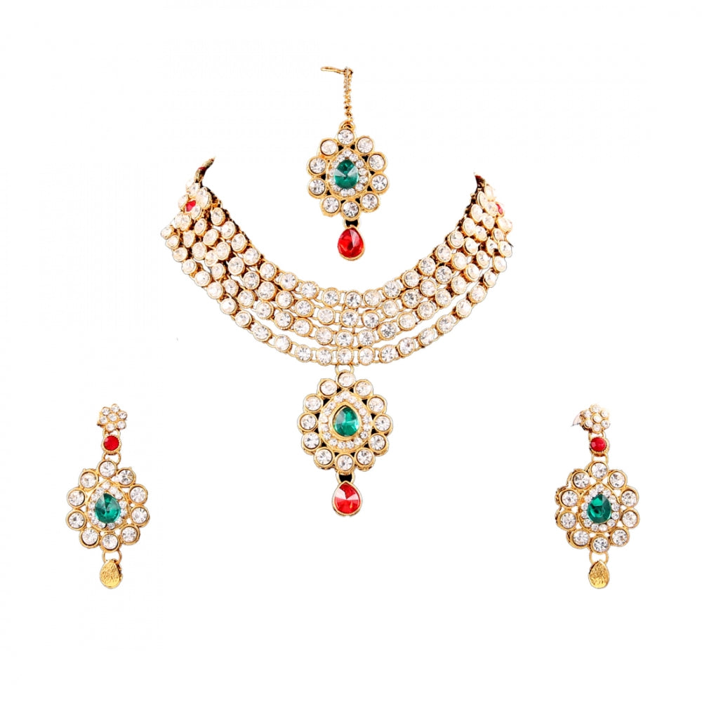 Gold Plated Kundan Necklace Set