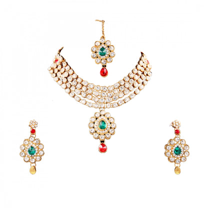 Gold Plated Kundan Necklace Set