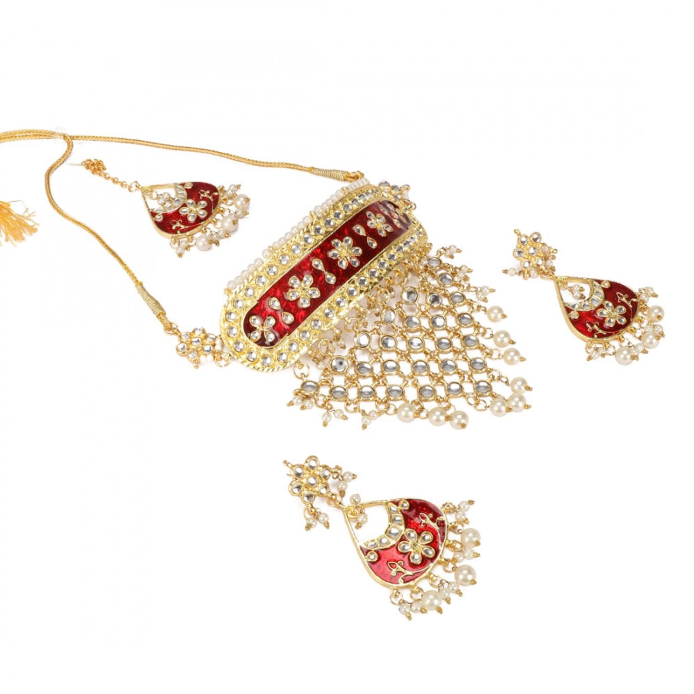 Designer Elegant Style Traditional Gold Plated Kundan Necklace Set