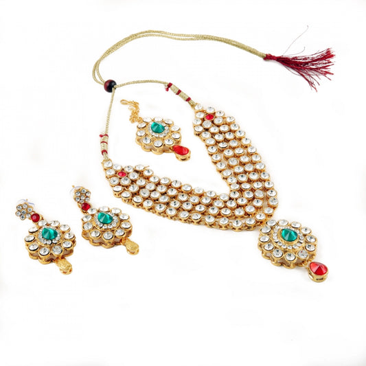 Gold Plated Kundan Necklace Set