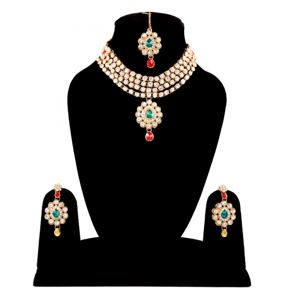 Gold Plated Kundan Necklace Set