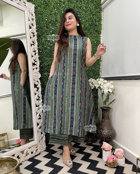 New Launch Muslin Digital Print Floral Plazo Sleeveless kurta Set