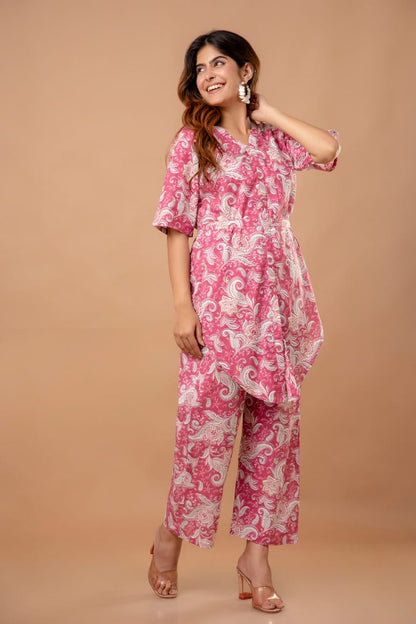 Cotton Party Wear Cotton Print Co-ord Set