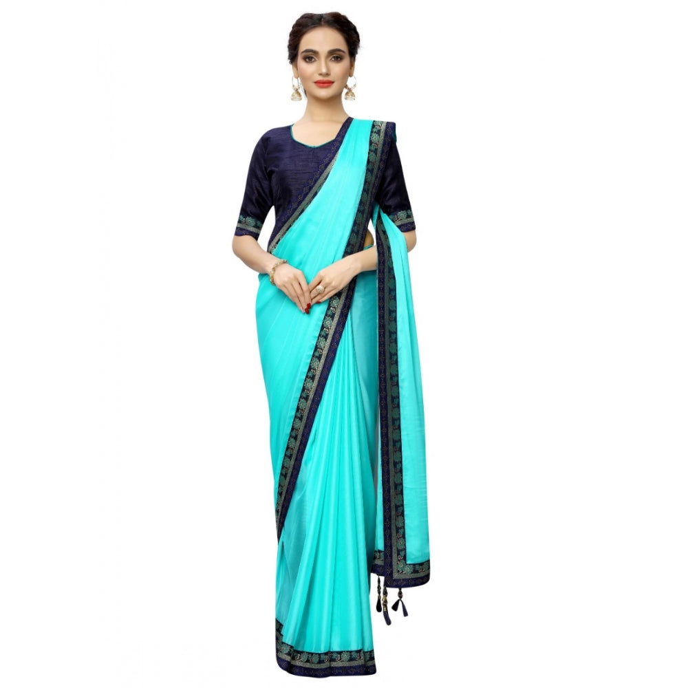 Rangoli Silk Saree with Blouse (SkyBlue,5-6 mtrs)