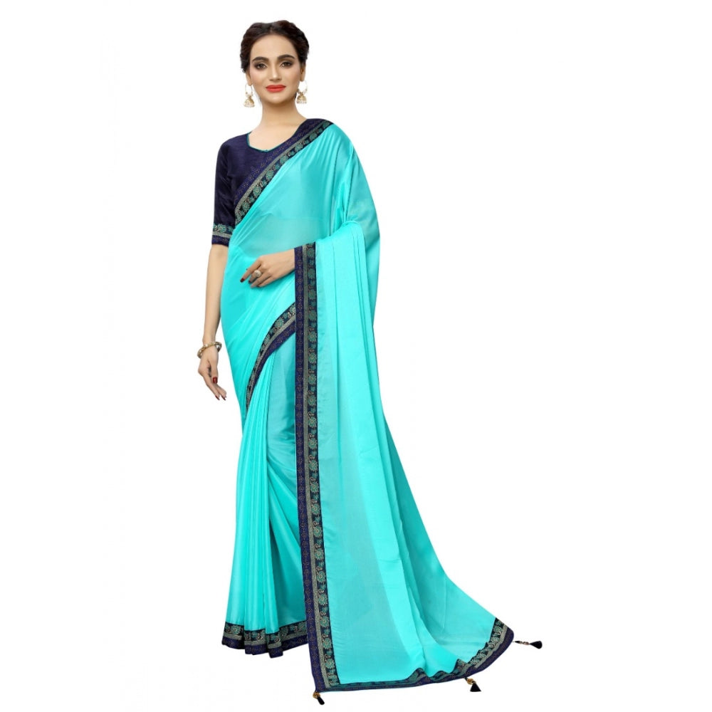 Rangoli Silk Saree with Blouse (SkyBlue,5-6 mtrs)