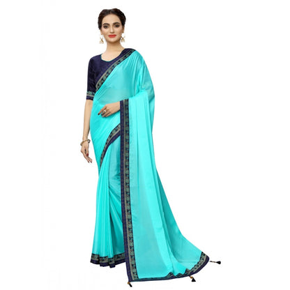 Rangoli Silk Saree with Blouse (SkyBlue,5-6 mtrs)