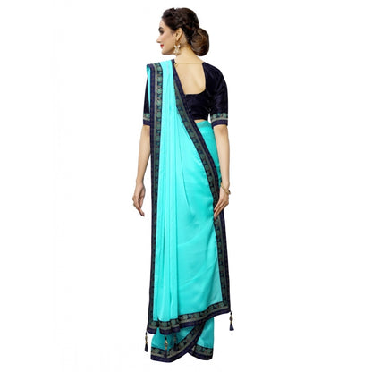 Rangoli Silk Saree with Blouse (SkyBlue,5-6 mtrs)