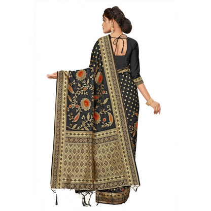 Banarasi Silk Saree (Black, 5-6mtrs)