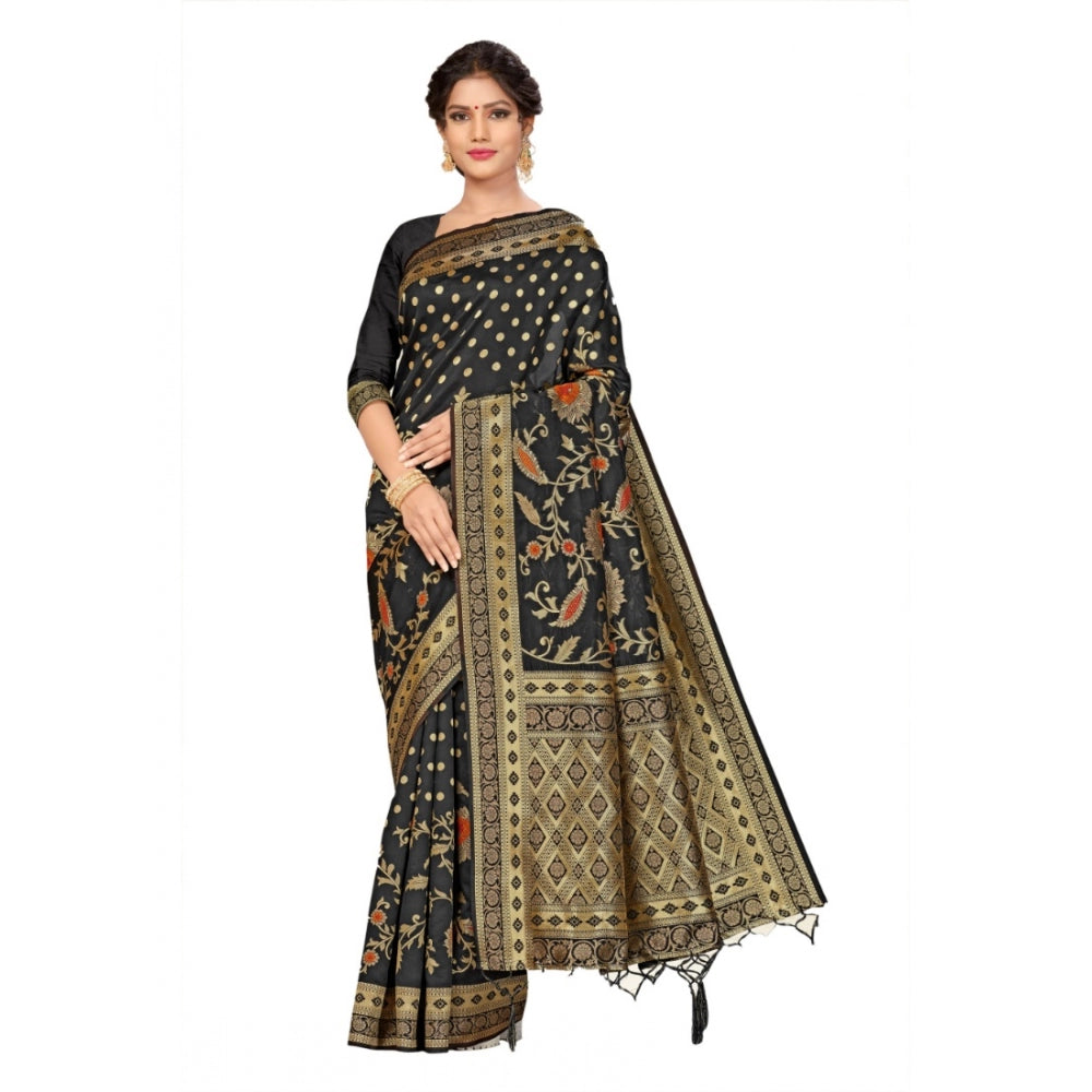 Banarasi Silk Saree (Black, 5-6mtrs)