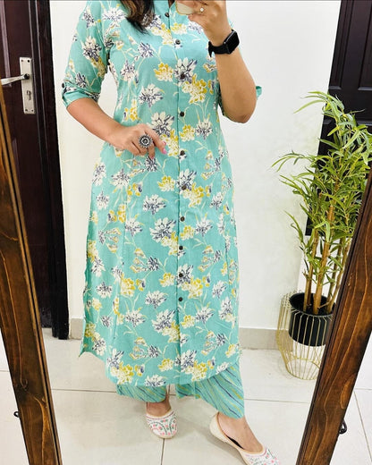 Aline Kurti Pattern Paired with Ankle Length Pant