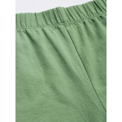 Cotton Leggings (Color:Green Solid)