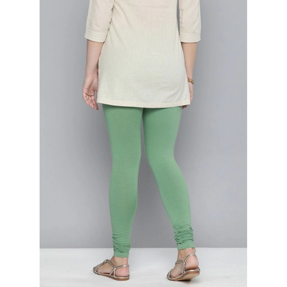 Cotton Leggings (Color:Green Solid)