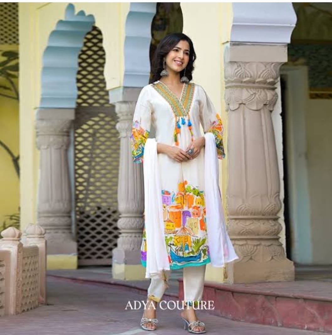 Presenting Beautifully Kurta Pant Set With Dupatta Set