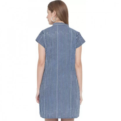 Shirt Blue Dress (Color:Blue, Material:Pure Cotton)