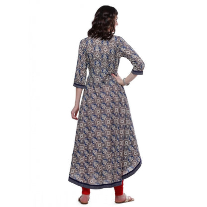 Cotton Printed Angrakha Kurti (Multicolor, Cotton)