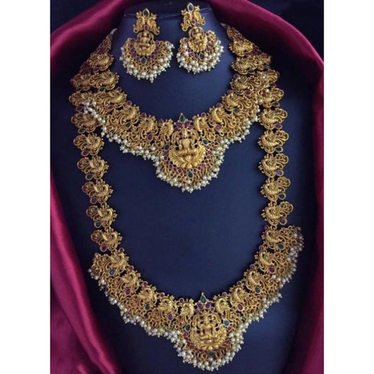 Elegent Combo Of Jewellery Set (Gold, Free Size)