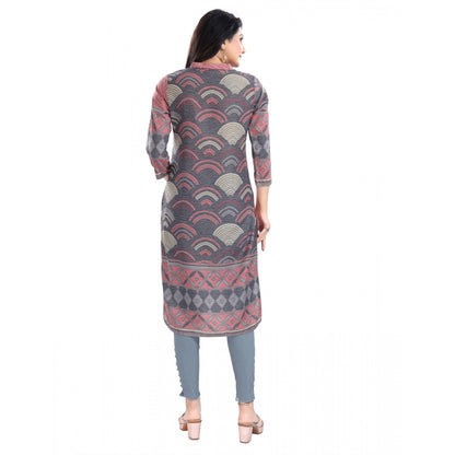 3/4th Sleeve Masleen Tunic Long Kurti (Coral)