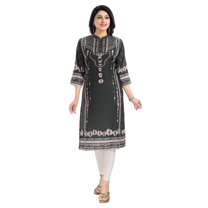 3/4th Sleeve Masleen Tunic Long Kurti (Olive Green)