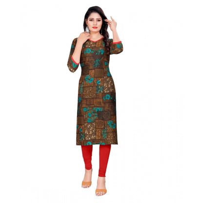 Rayon Foil Printed Straight Kurti (SeaGreen)