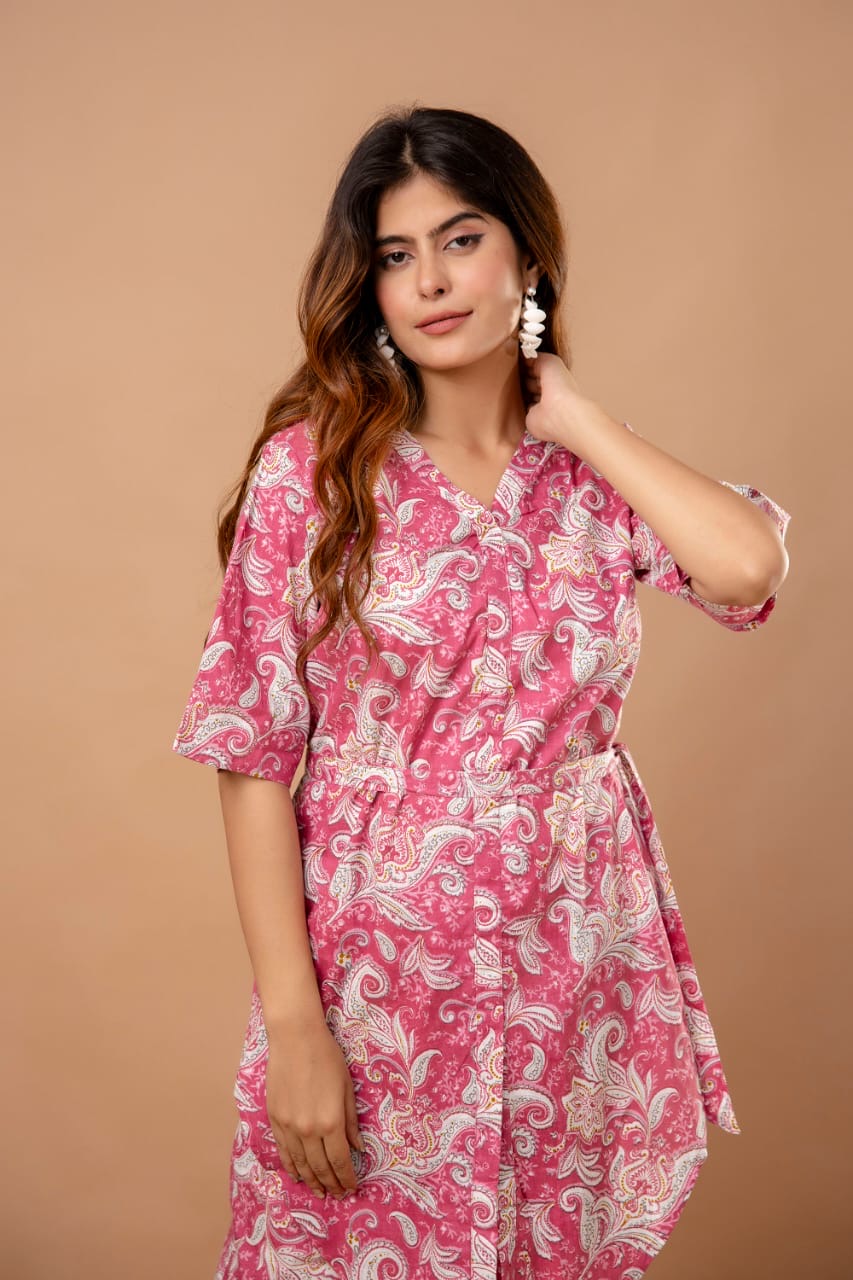 Cotton Party Wear Cotton Print Co-ord Set