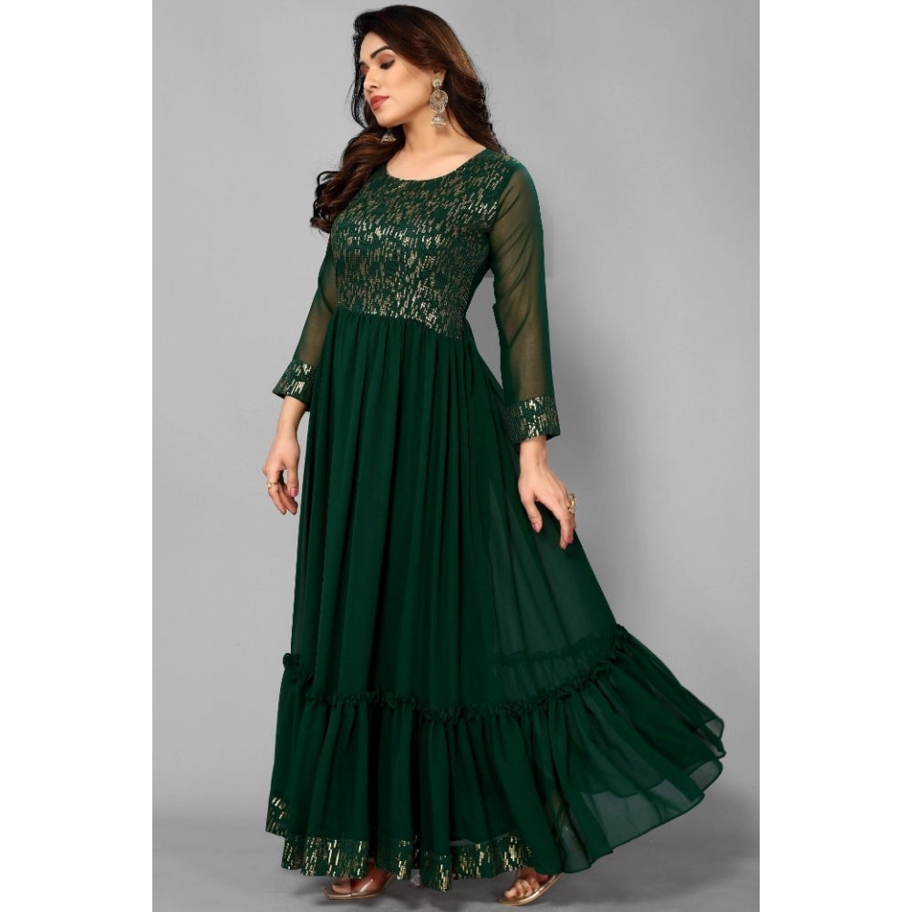 Sequence Work Georget Long Gown (Green)