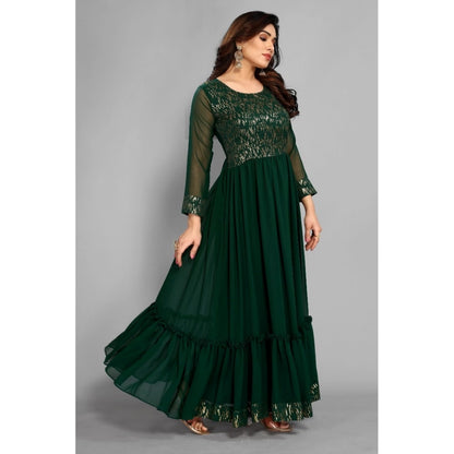 Sequence Work Georget Long Gown (Green)