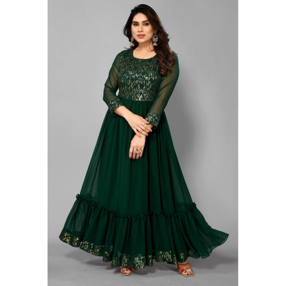 Sequence Work Georget Long Gown (Green)