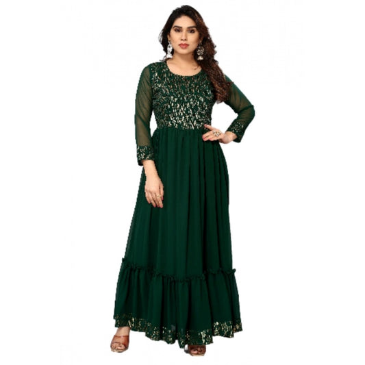 Sequence Work Georget Long Gown (Green)