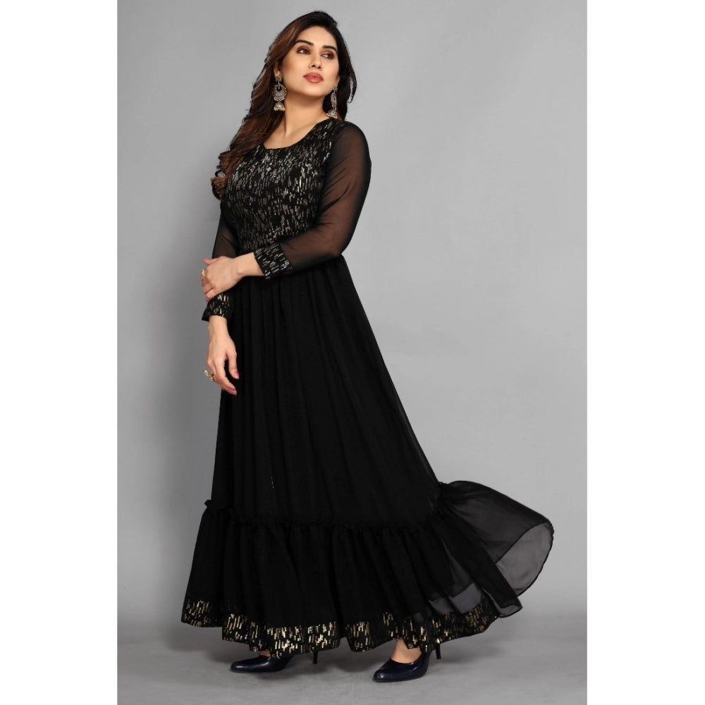 Sequence Work Georget Long Gown (Black)