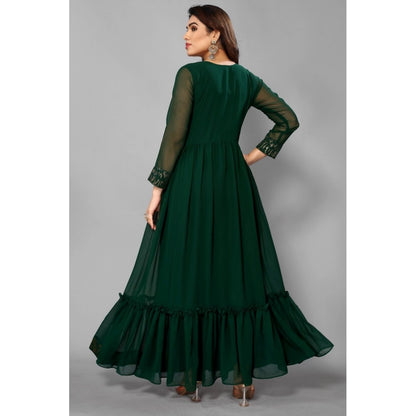 Sequence Work Georget Long Gown (Green)