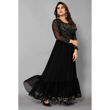 Sequence Work Georget Long Gown (Black)